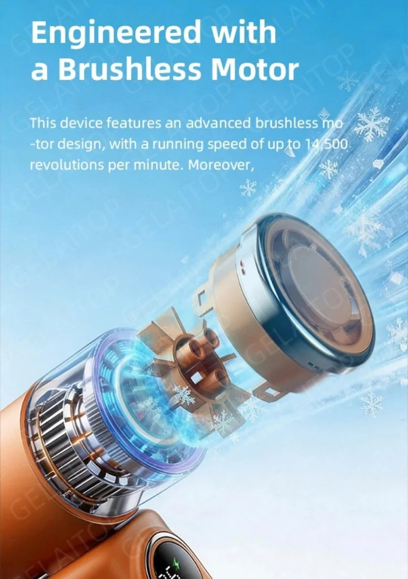 Lady's Mini Fan Handheld Small Portable Fan Cooling Turbo 5 Speeds 3000mAh LED Display 180° Rotatable Clip Rechargeable Fans