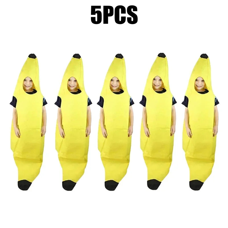 Halloween Adult Funny Cosplay Fruit Vegetable Costume Banana Carnival Dress Up Outfit Couple Party Purim Fancy Dress Stage Show