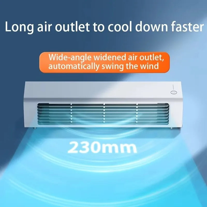 Eary Wall-mounted Fan with Remote Control Summer Strong Fan Bladeless Tower Airflow Cooling Air Conditioner Fan for Desk Kitchen