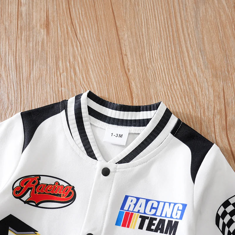 Newborn Clothes Outdoor Racing Clothes Comfortable And Soft For Boys And Girls Spring And Autumn Long Sleeved Baby Jumpsuit