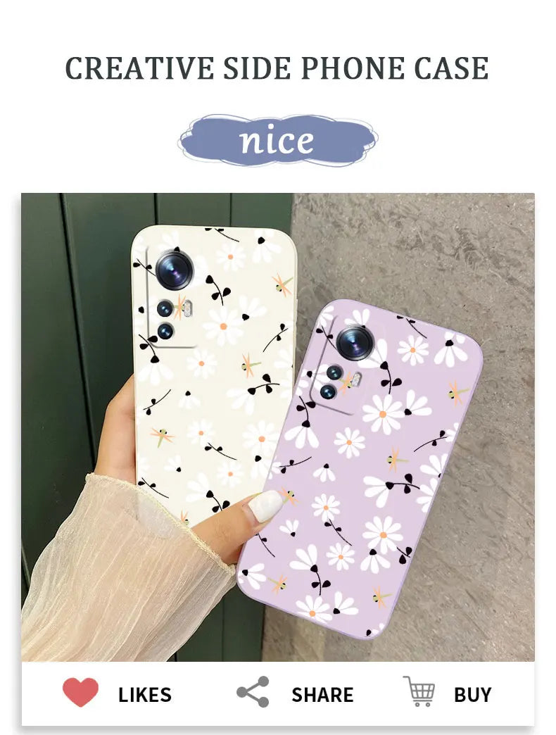 Daisies Fly Phone Case For Xiaomi Mi 13 12 12T 12S 11 11T Ultra 10 10T 9 9T 9SE 8 Pro Lite 5G Liquid Silicone Cover