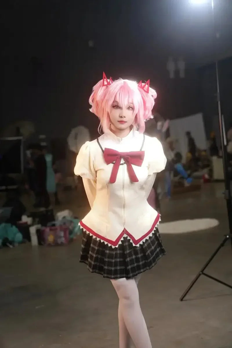Halloween  Cosplay Costume Anime Madoka Magica Girl Outfit Halloween Party Dress School Uniform Roleplay