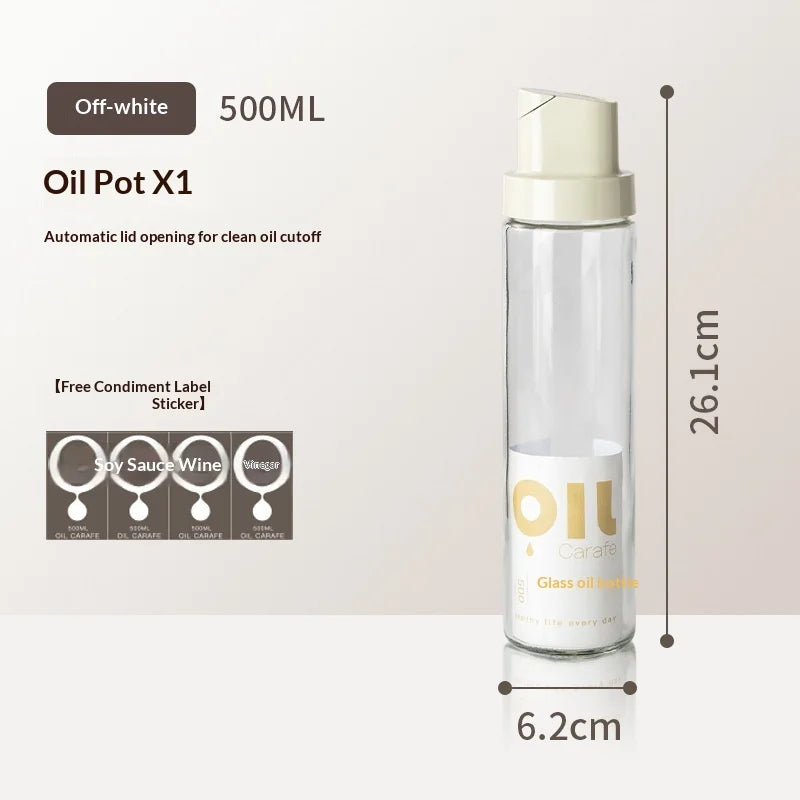 New Household Kitchen Soybean Vinegar Spice Bottle Set Glass Leakproof Aroma Spice Wine Dedicated Non-Hanging Oil Jar