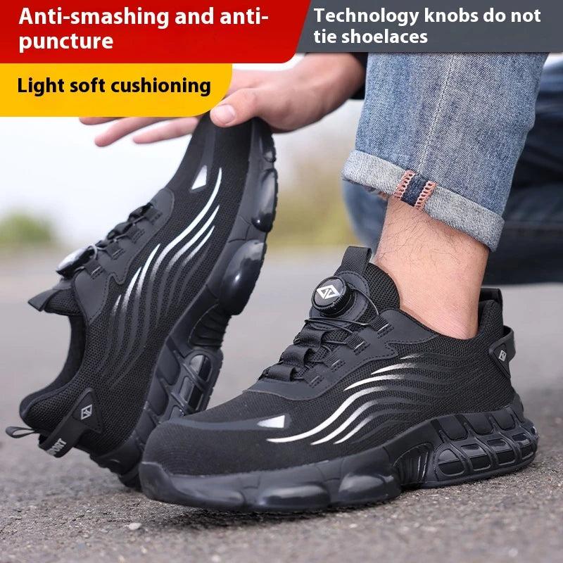 Summer Safety Shoes Mesh Work Shoes Lightweight Safety Sneaker For Men Breathable Protective Work Sneakers Steel Toe Shoes Man