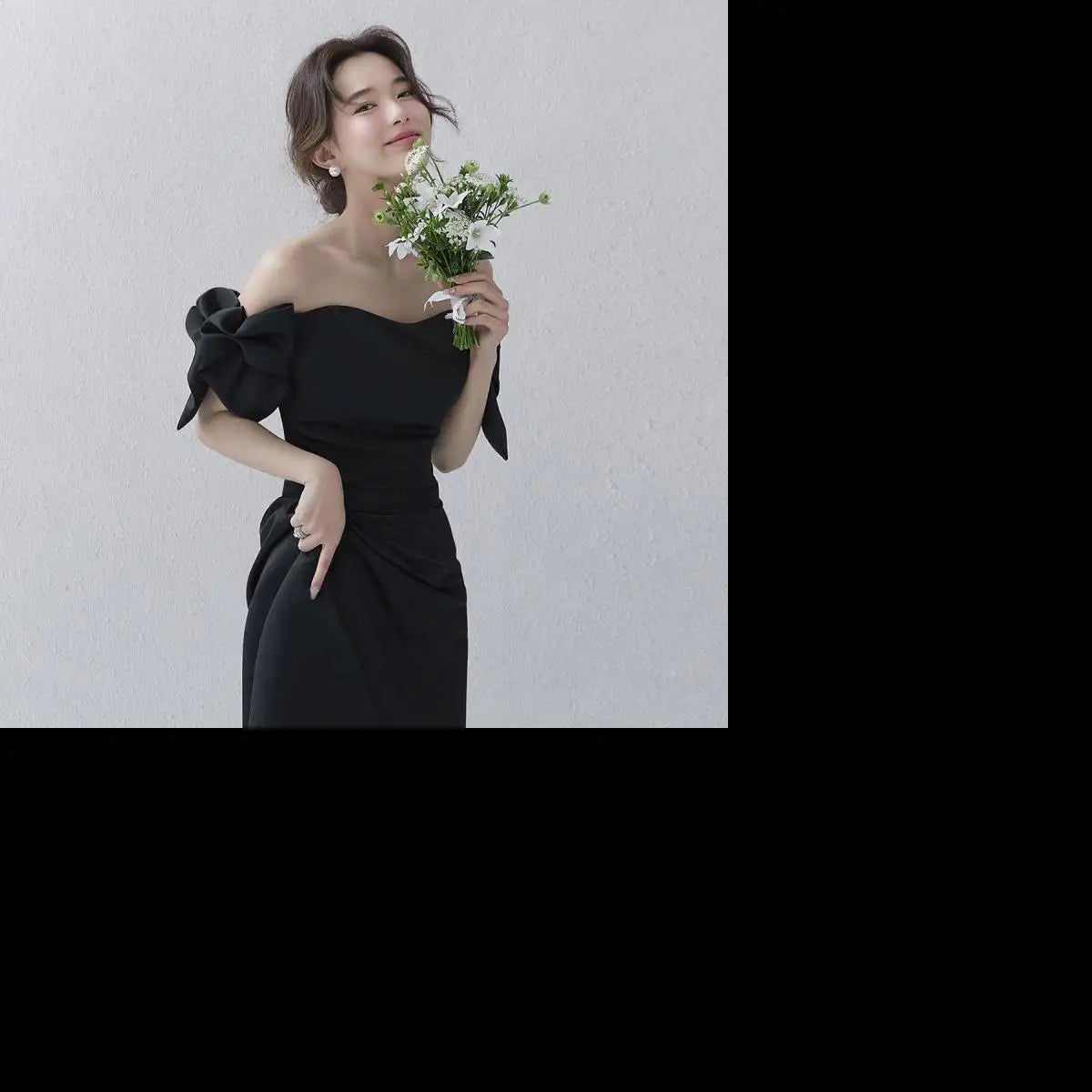 Off The Shoulder Satin Wedding Dress 2024 New Bridal Dress Black Formal  A Line Party Prom Dress Vestidos De Novia Customized