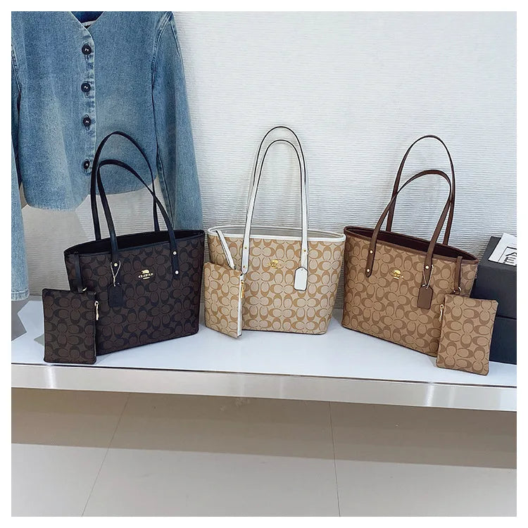 Luxury Designer Women'S One Shoulder Handbag Printed Vintage Paris Fashion Tote Bags Large -Capacity Portable Bag Cluch Bag Purs