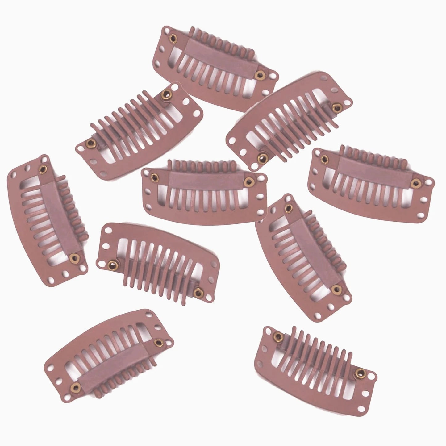 10-100Pcs 9-teeth Beige/Brown/Black Hair Extension Clips Hair Extension Wigs Snap Clips Comb Small Snap Wig Accessories Clips