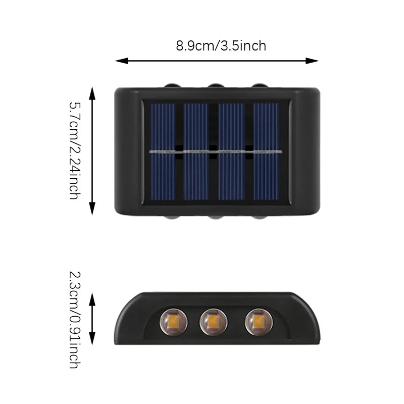 2PCS,Solar LED Lights, Outdoor Lights, Smart Light Sensors and Automatic Switches, Ideal for Courtyards and Hallways
