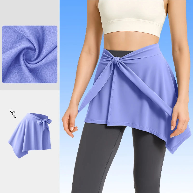 Yoga Women Short Skirt Fitness Dance Workout Wrap Skirt Pilates Anti-Peek Ballet College Girl Hip Covering Quick-Dry Gym Skirt
