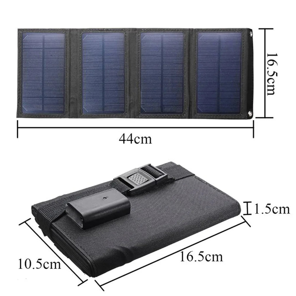 600W Foldable Solar Panel Phone Charger 5V Solar Panels Plate USB  Solar Panels Power Bank for Cell Phone Camping Emergency