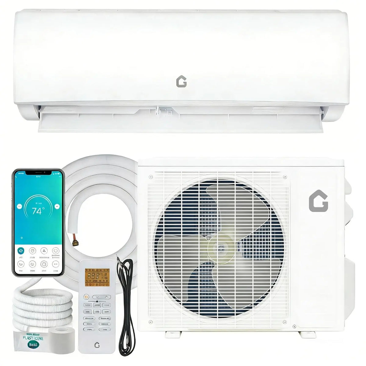 11500 BTU Mini Split AC/Heating System, 115V WIFI Enabled Energy Efficient Mini Split Unit,Wall-Mounted Split Air, Customized
