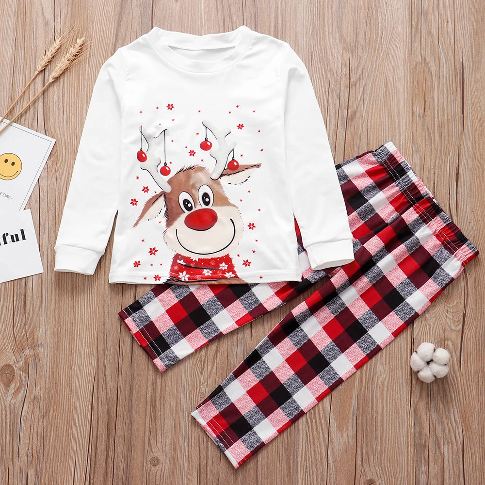 Family matching Christmas pajama set: Couple/child pajama top + pants,  Christmas pajama baby jumpsuit, pet dog clothes