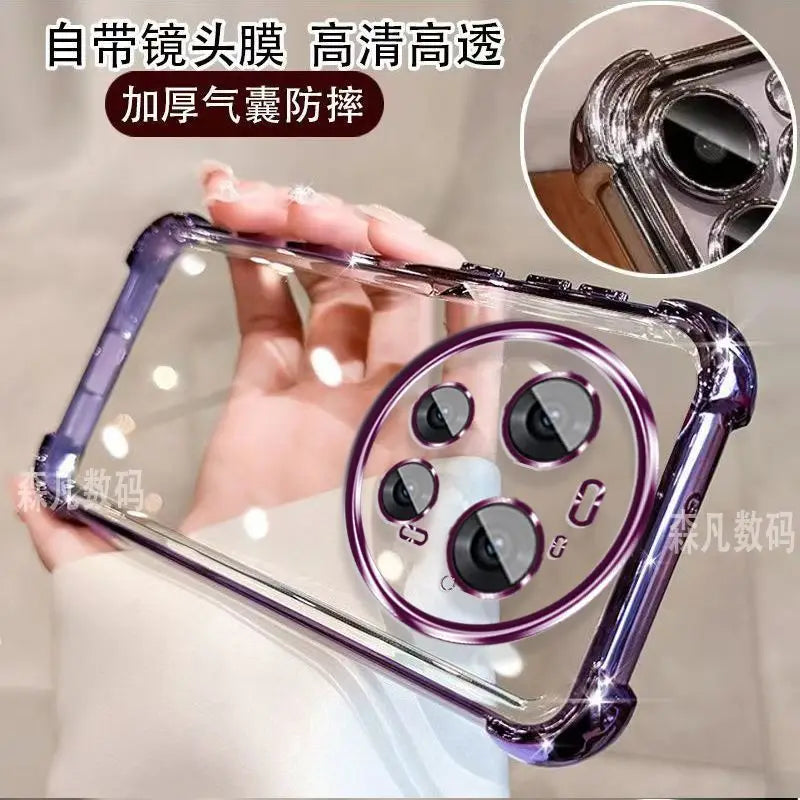 For Xiaomi 17 Ultra Case Luxury Electroplated Airbag Transparent TPU Cover For Mi Xiaomi17 Ultra Shockproof Bumper Funda