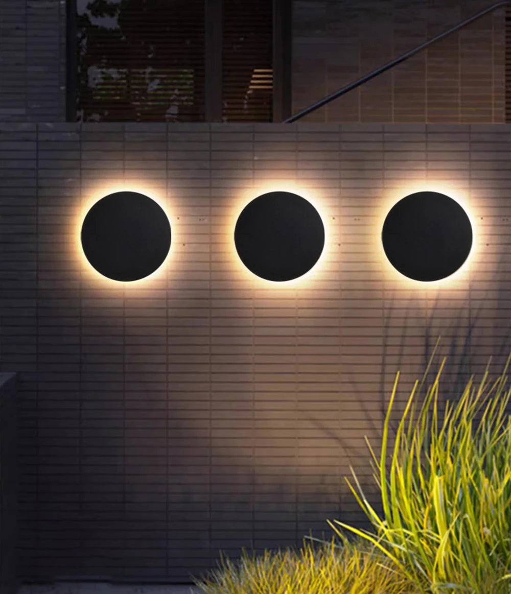 Outdoor Waterproof Wall Lamps Round Aluminum Wall Light Porch Courtyard Lamp Exterior Wall Sconce Waterproof Lighting