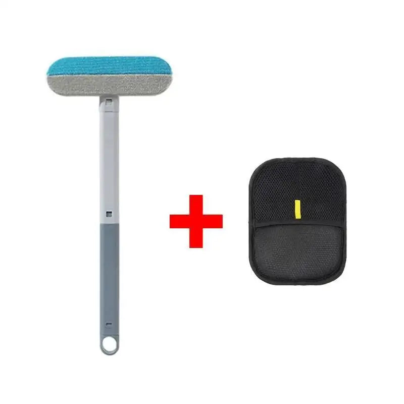Pet Hair Removal Set Tool Reusable Static Removal Gloves Double-Sided Cat Grooming Gloves Remove Dog Fur Hair for Carpets Sofa