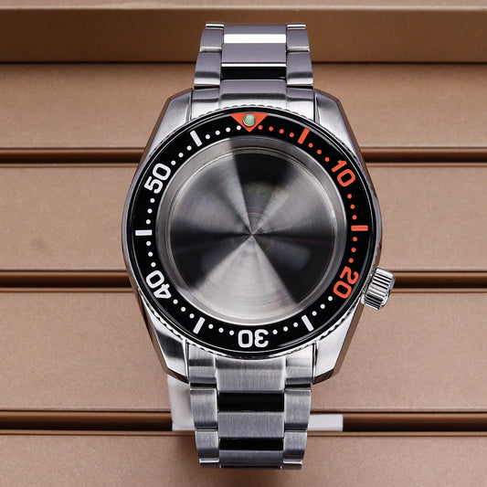 Diver NH35 42mm Watch Case Sapphire Glass Solid Bottom Cover For SPB185J1/187J1 NH34 NH35 NH36/38 Movement Stainless Steel Strap