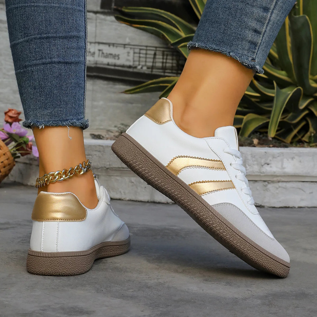 Spring Autumn Platform Sneakers Women Fashion Mixed Colors Lace-Up Sport Shoes Woman Comfortable Non Slip Flat Trainers Female