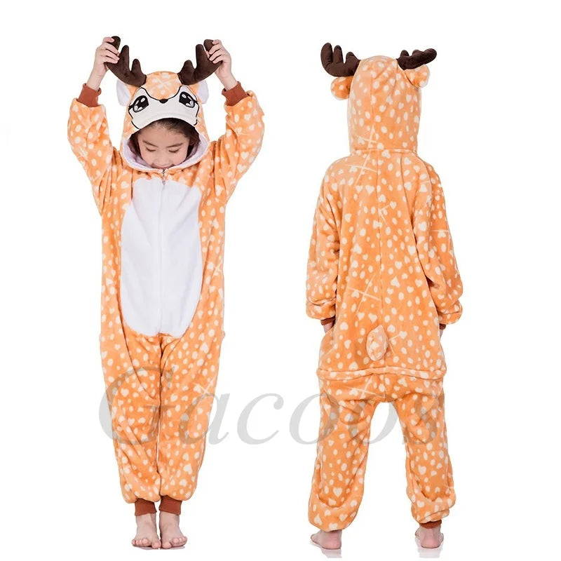 Kigurumi Onesie Kids Capybara Pajamas For Children Christmas Blanket Sleepers Baby Costume Winter Boy Girl Cat Jumspuit