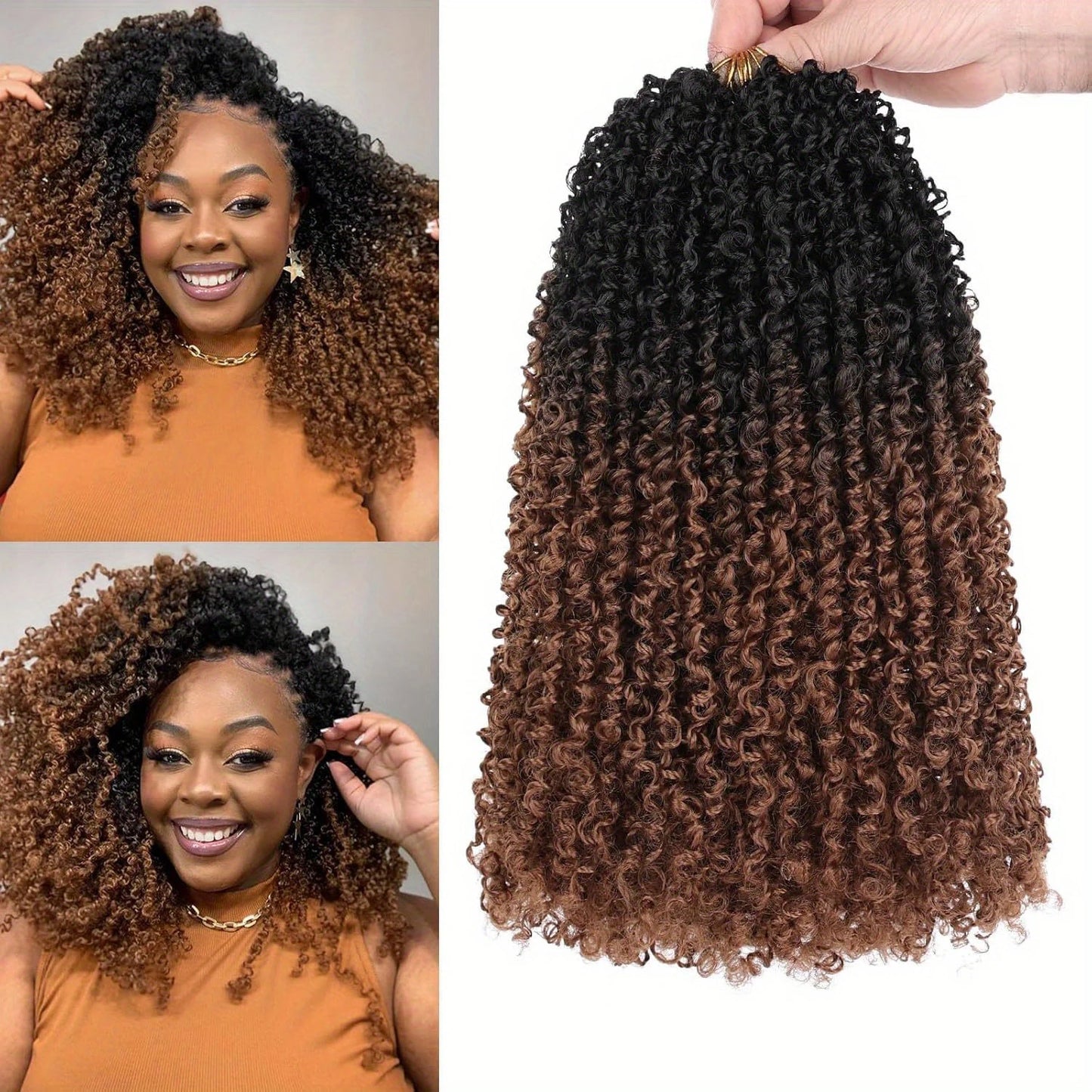 1 Pack 10 Inch Pre-Looped Yanky Twists Crochet Synthetic Braids Hair Textured Hairstyle, Elegant Hairstyle Easy Application
