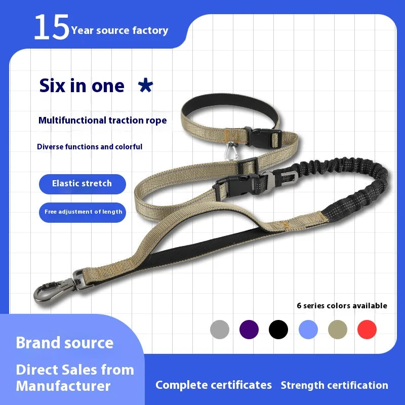 2025 NEW Cat Dog Hands-Free Leash Outdoor Sports Running Reflective Elastic Dog Walking Leash Chain Adjustable Pet Supplies