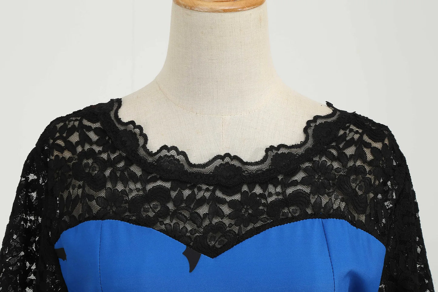 Halloween Gothic Dress Costume - Women's Retro Lace round Neck Short-Sleeved Printed Maxi Dress for Cosplay Party