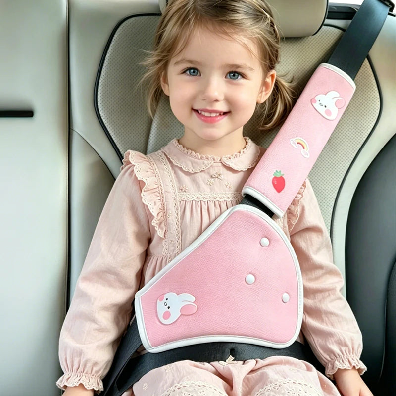 Universal Cartoon Car Seat Belt Cover Set Adjustable Car Safety Belt Cover Shoulder Pad for Kids Adults Car Interior Accessories