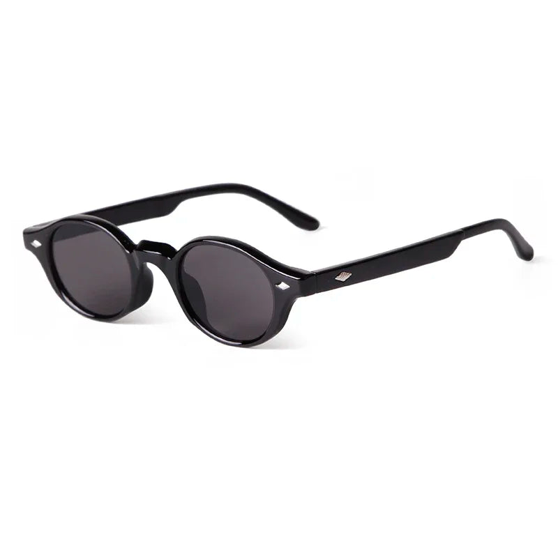 Retro Small Oval Sunglasses Women Brand Design Rivet Blue Tortoise Shell Sun Glasses Outdoor Men Shades Female UV Oculos De Sol