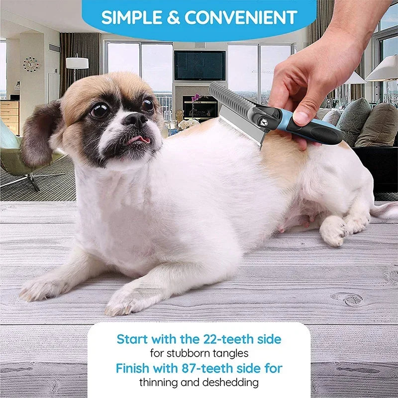 Pet Grooming Comb Cat Grooming Knot Opener Fine Toothed Hair Brush Dog Hair Removal Comb