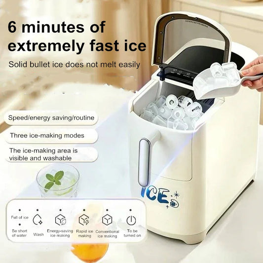Mini Ice Maker Machine for Home Dorm Student, Portable Automatic Ice Maker with Small Power, Compact Countertop Ice Cube Maker,