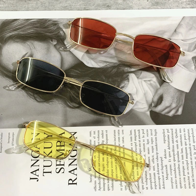 Fashion Retro Small Square Frame Sunglasses For Women Men Rectangle Sun Glasses Summer UV Protection Shades Vintage Eyewear