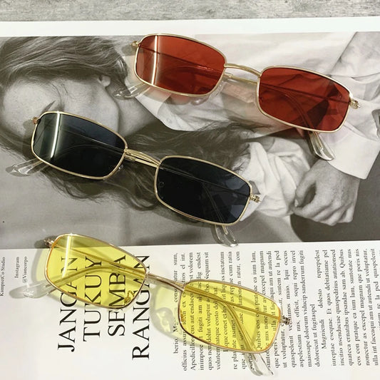 Fashion Retro Small Square Frame Sunglasses For Women Men Rectangle Sun Glasses Summer UV Protection Shades Vintage Eyewear