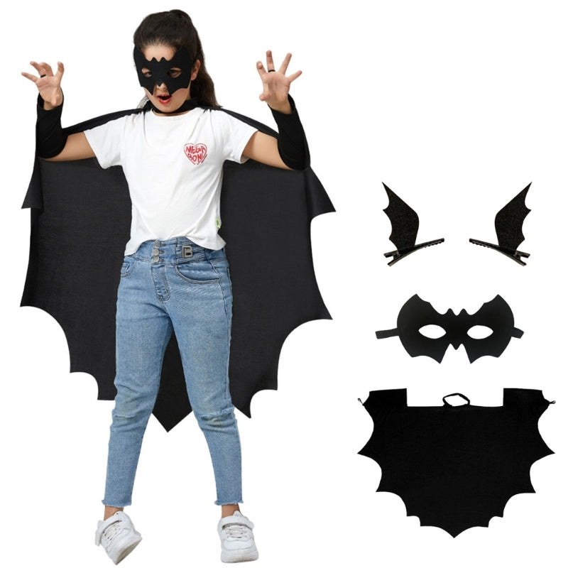 Halloween Bat Costume Bat Wing Cape Halloween Cosplay Costume for Kids