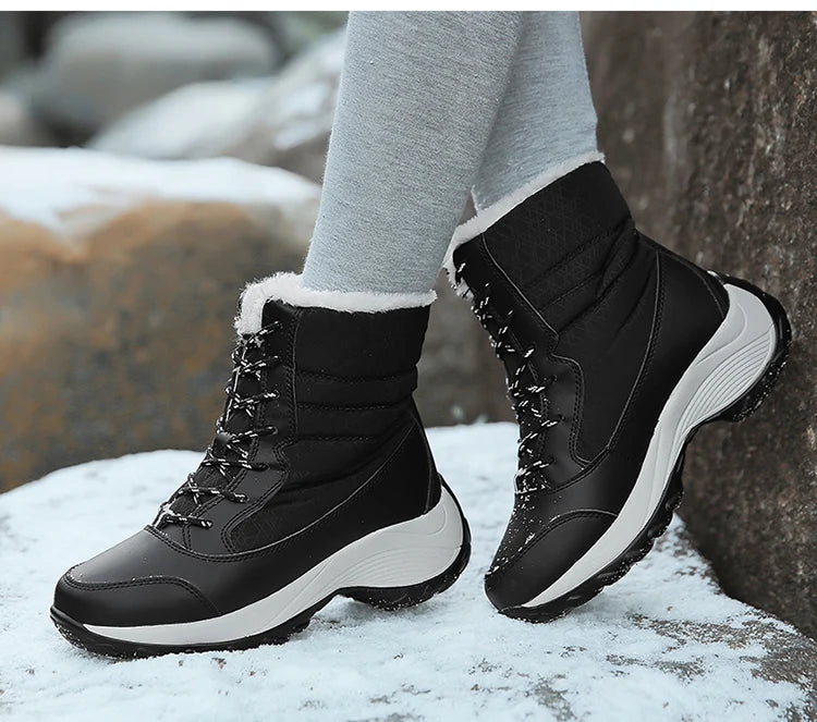 Snow Women's Boots Lightweight Woman Shoes Platform Shoes Women Plush Mid High Boots New Botas Mujer Winter Ladies Boots