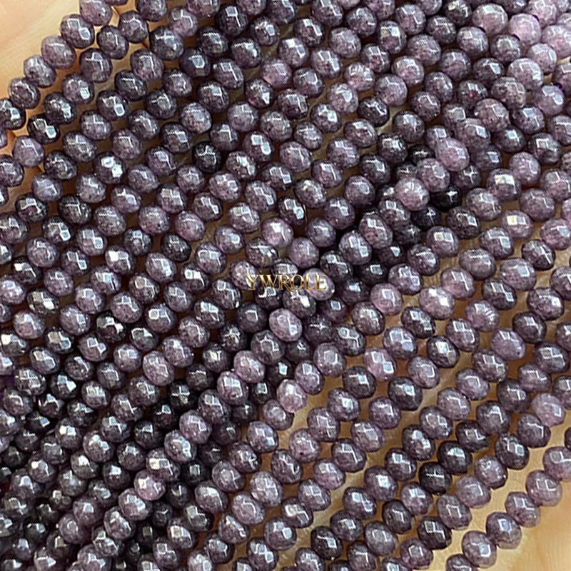 3x4mm Rondelle Faceted Natural Stone Chalcedony Tourmaline Color Loose Spacer Beads for Jewelry Making Diy Bracelet Accessories
