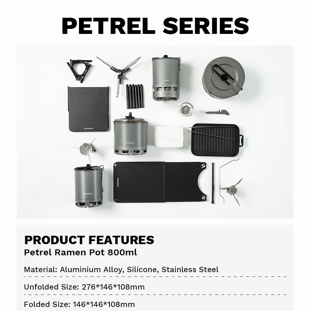 Fire-Maple Petrel Ramen Pot Ultralight Heat Exchanger Lightweight Portable Pot for Hiking Travel Camping Backpacking