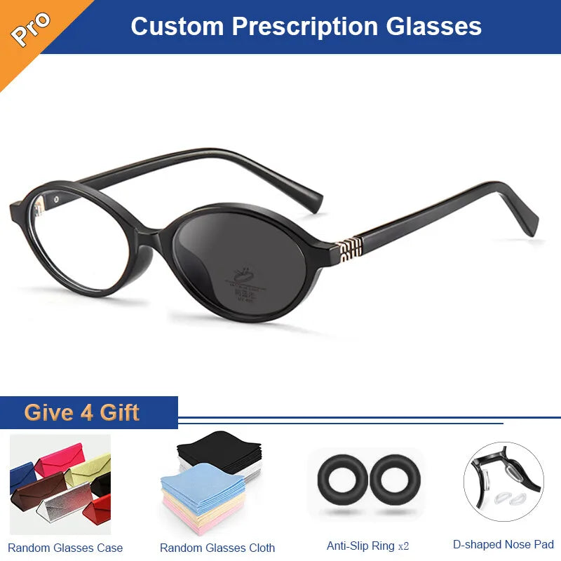 Smart Lenses Photochromic Myopia Glasses Women Oval Sunglasses Color Changing Near Sight Eyewear Optical Lenses With Recipe