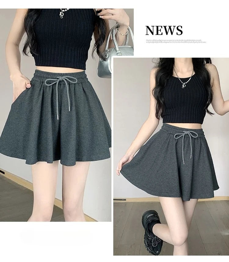 2026 High Waist Wide Leg Sports Shorts Women's Summer New Loose Fit A-Line Shorts Casual Versatile Comfortable Short Pants