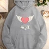 Heart Mom s Birthday Angel  women's casual hoodies