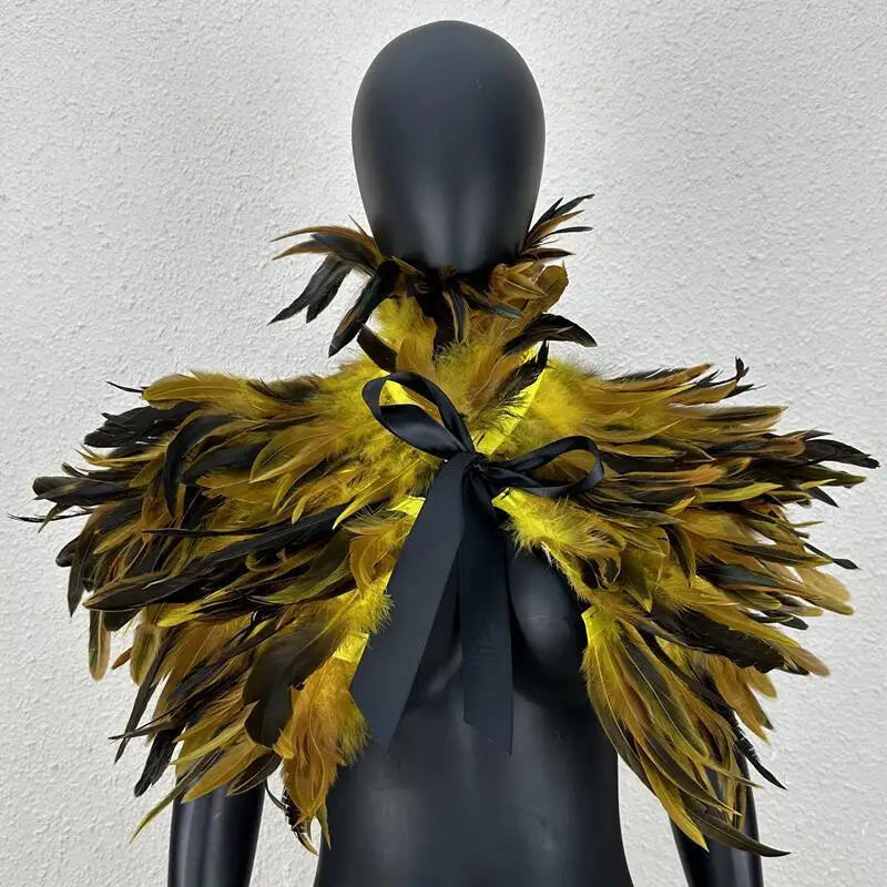 Halloween Makeup Ball Feather Party Costume Cloak Fake Collar Role Play