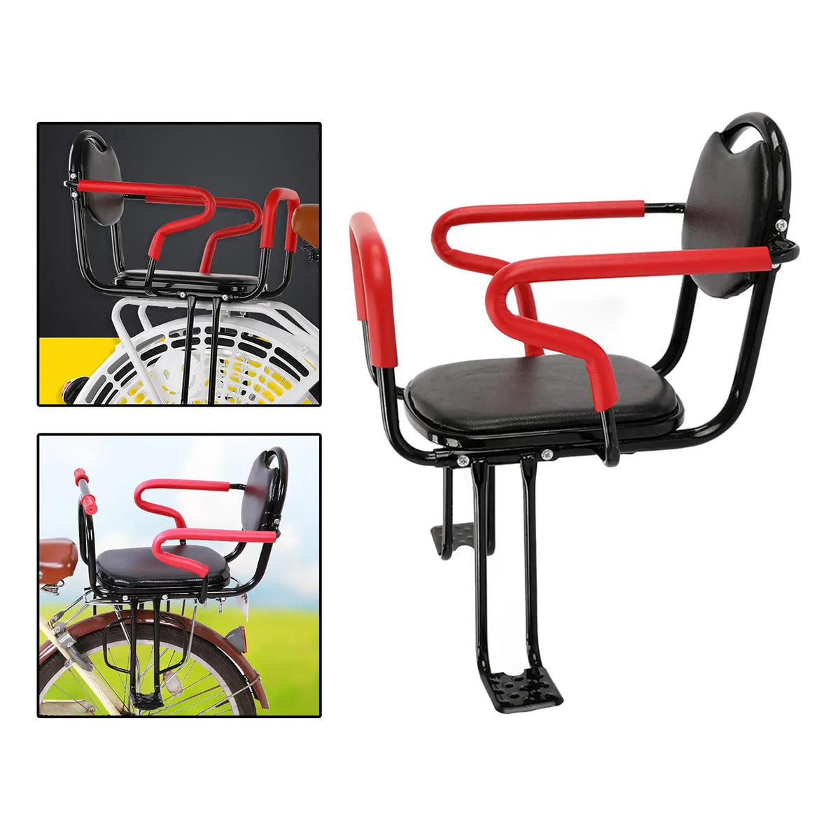 Child Bike Seat Rear Baby Carrier Footrest Iron Mount Safe Portable Kid Bicycle Seat Mat Detachable for Electric Bike Part