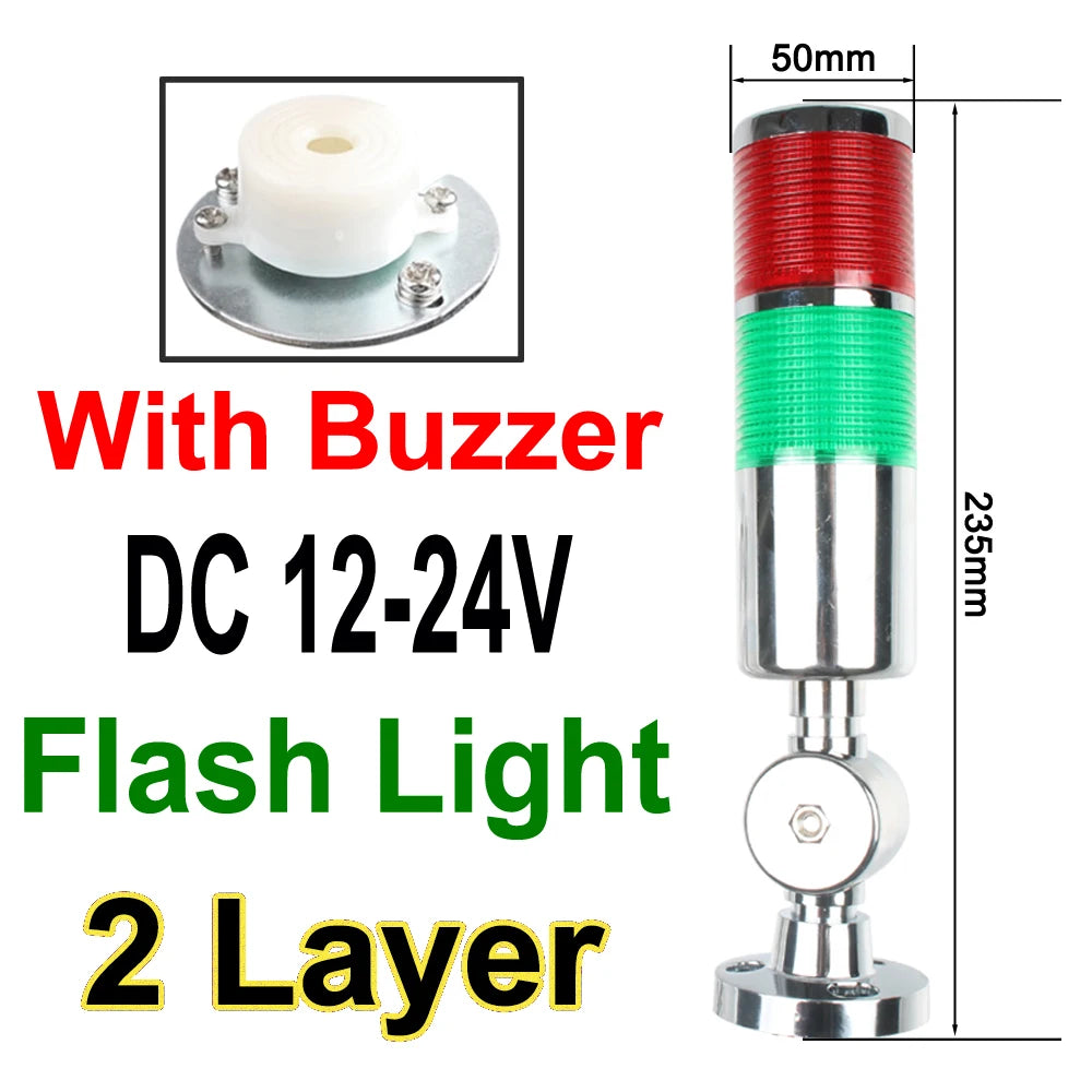 1-3 color LTA Vertical Industrial Multilayer Stack light Lamp Signal Tower Alarm caution light Flash Industrial Tower LED Silver