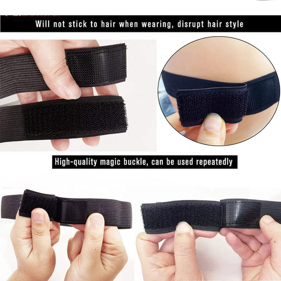 Non-Slip Elastic Lace Wig Band Adjustable Edge Melting Grip Band for Lace Front Wig Secure Hold