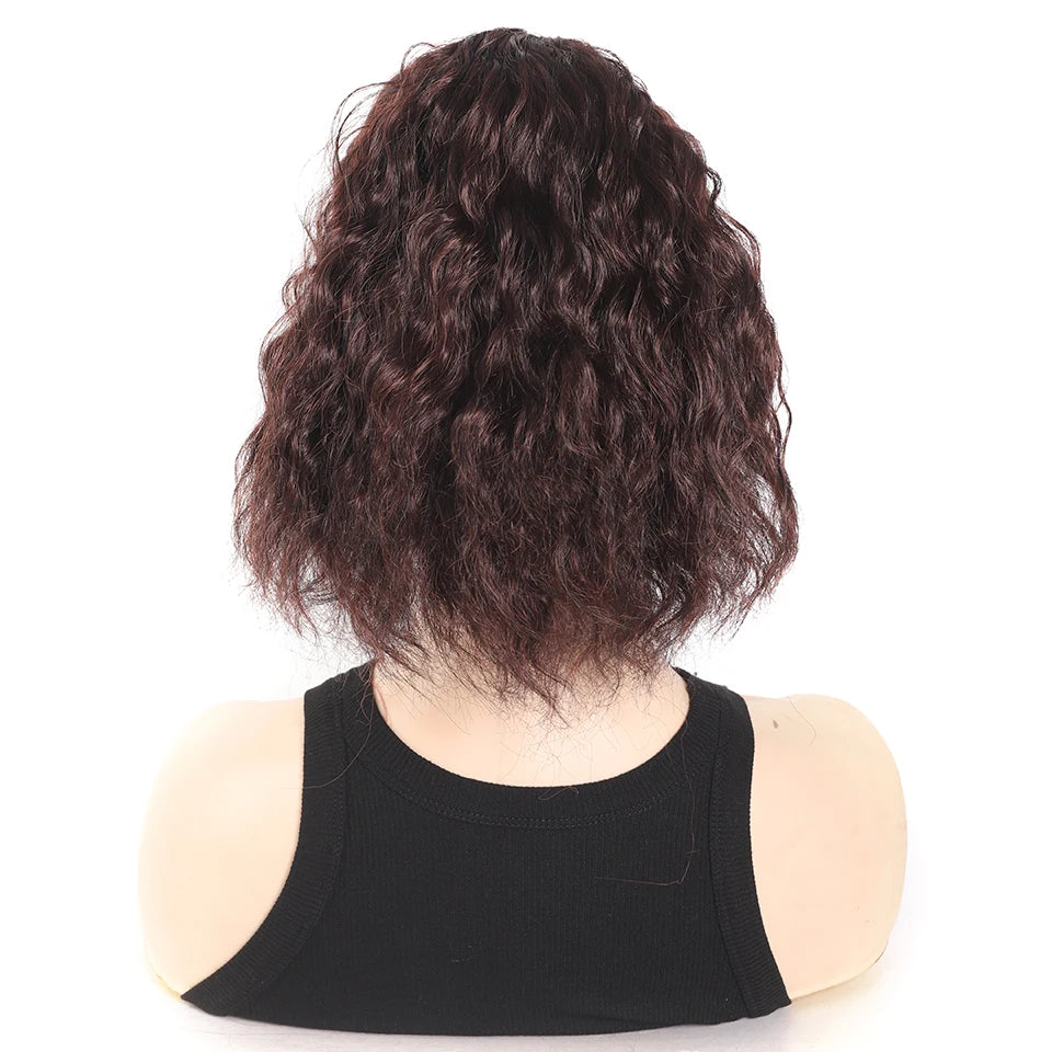 LUPU Synthetic Hair Curly Wave Ponytail Black Brown Baseball Cap Wig Adjustable Sun-Protective Sporty Style for Women Girls