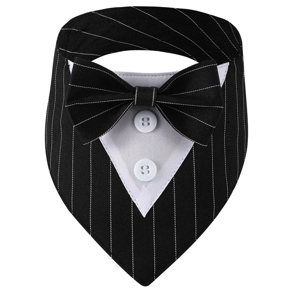 Sucado Handsome Wedding Pet Dog Bandana Elegant Suit Bowtie Luxury Triangular Scarf Collar Engagement Party Gifts Accessories