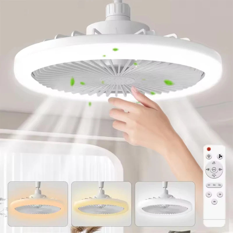 Modern 25cm Ceiling Fans With LED Lights Silent E27 Smart Bedroom Kitchen Electric Fan Lamps Room Decor AC95-260V
