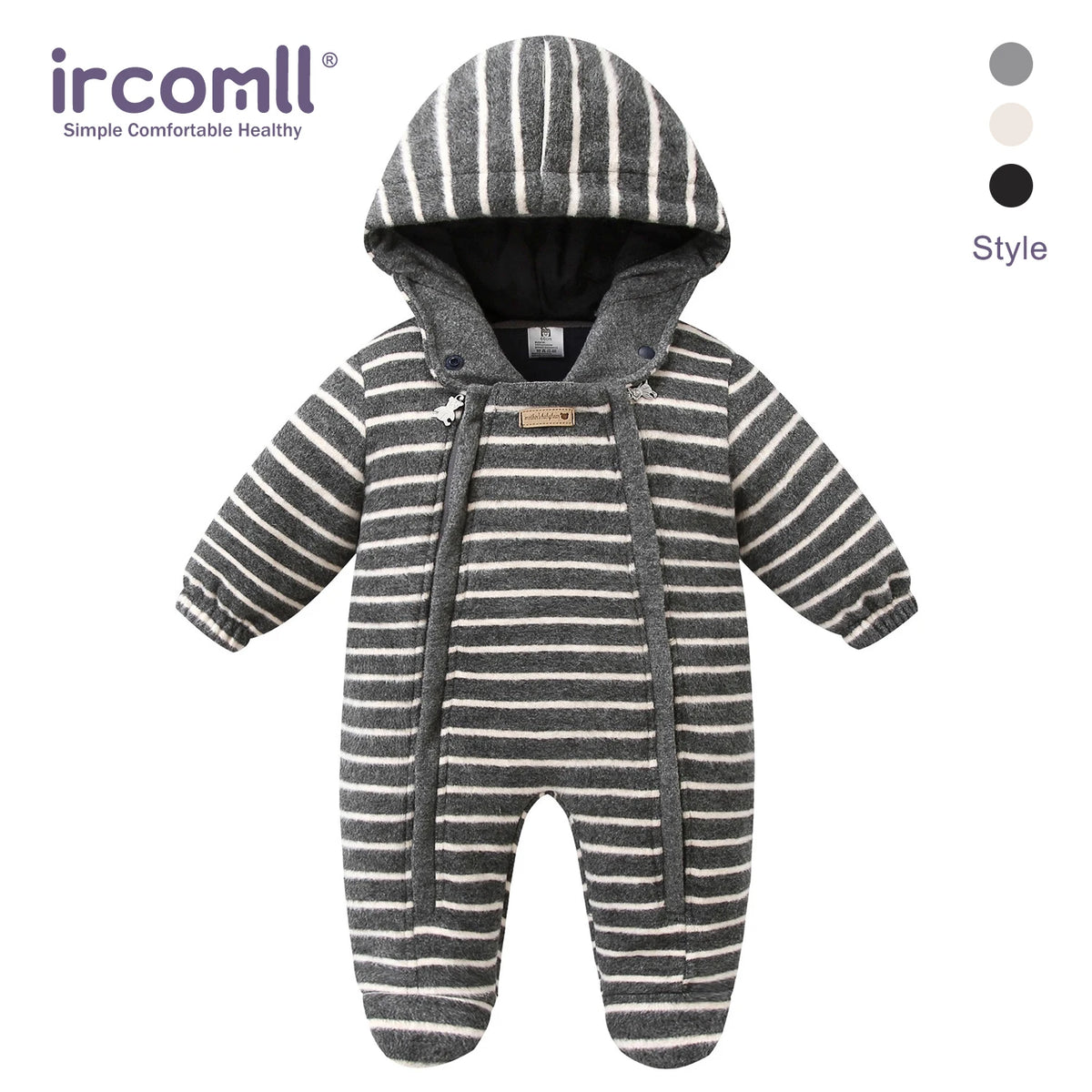 Ircomll New Winter Autumn Infant Newborn Rompers Composite Wool Inside Fleece Girls Boys Jumpsuit Kids Jacket Children Coat