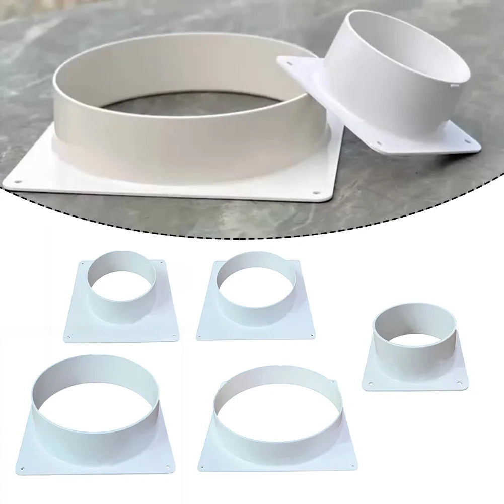 1pc Exhaust Pipe Straight Pipe 100-300MM ABS Air Duct Connectors Flange Ventilation Ducting Replaceable Accessories White