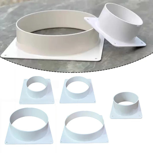 1pc Exhaust Pipe Straight Pipe 100-300MM ABS Air Duct Connectors Flange Ventilation Ducting Replaceable Accessories White