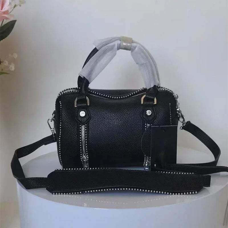 New Women Shoulder Bag Luxury Design Fashion Ladies Crossbody Bag Black PU Leather Vintage Chain Envelope Bag