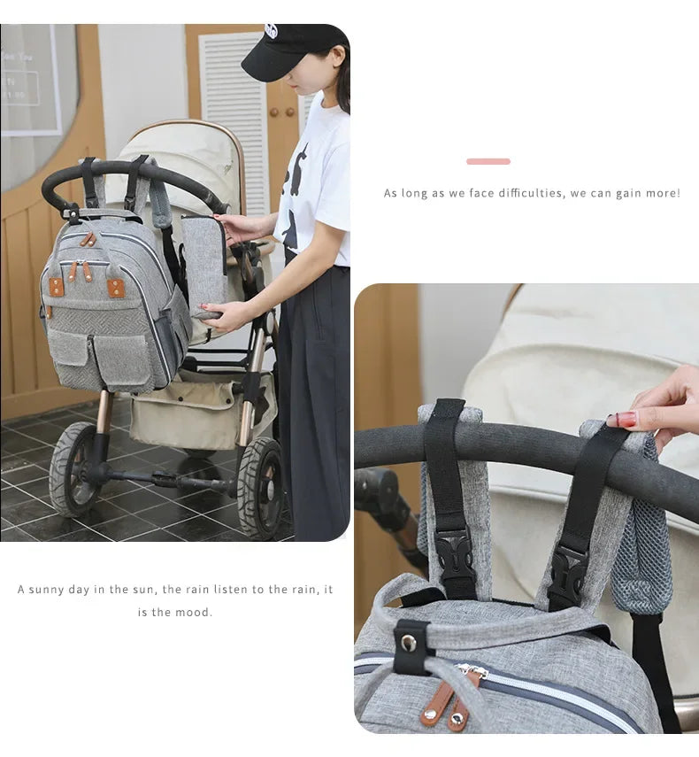 Diaper Bag Backpack for Stroller Waterproof Mummy Large Capacity Outdoor Travel Nappy Maternity Bag with Portable Changing Pad